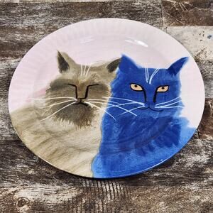 Anthropologie Holly Frean Cat Plate The Farm No 6 Cottage Folk Artsy Quirky Gift